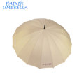 Promocional Sombrillas fuerte 16k Beige mango largo paraguas personalizado logotipo para hombres Fabricación por la fábrica de Parasol de China